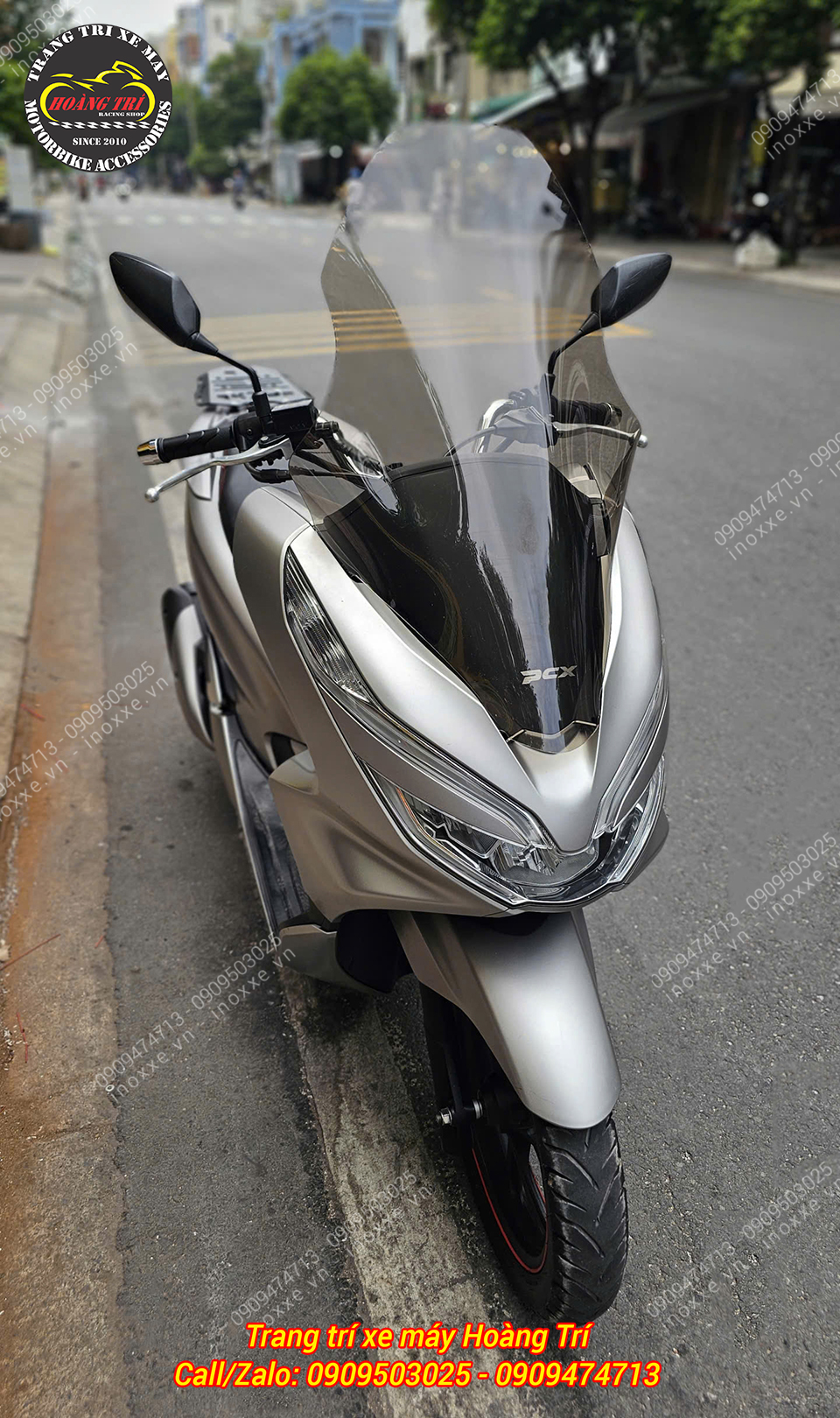 Kính chắn gió HTR lắp chuẩn PCX 2018